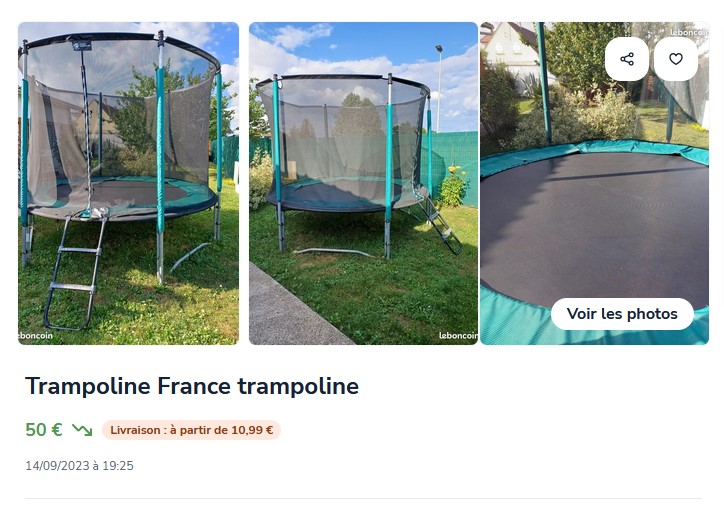 annonce leboncoin trampoline