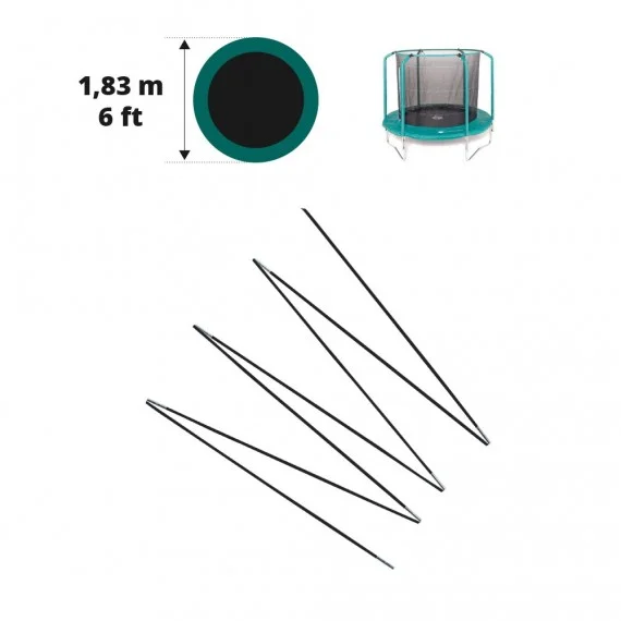 Fiberglass rods for 6ft. Oxygen trampoline net Ø 183
