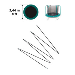 Fiberglass rods for 8ft. Oxygen net 244cm