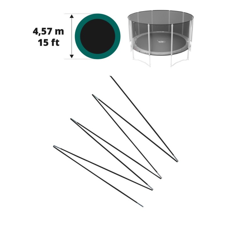 Fiberglass rods for 15ft. Jump'Up and Booster Ø 457