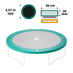 Coussin de protection positionné sur les ressorts du trampoline