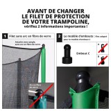 Filet textile pour trampoline Ø 305 à 6 montants avec sangles
