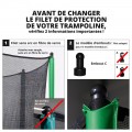 Filet textile pour trampoline Ø 305 à 6 montants avec sangles Filet textile pour trampoline Ø 305 à 6 montants avec sangles