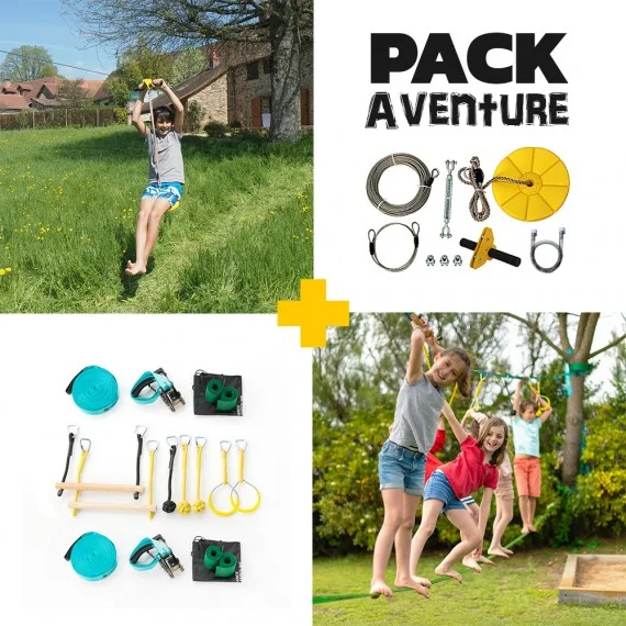 Pack Aventure - Tyrolienne Indiana 28m + Parcours Ninja