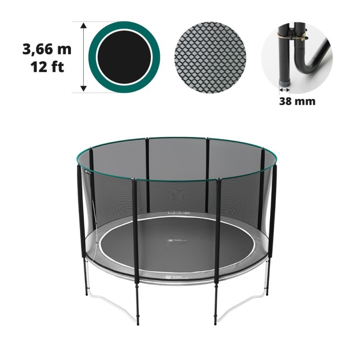 12ft Premium trampoline net for 8 posts