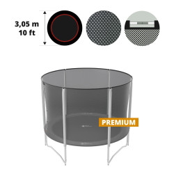 Filet Résistant UV Filet De Sécurité Pour Trampoline Jardin - 244/306/366/427 Cm - Compatible 6/8 Bars - Résistant Déchirure Et UV Filet Trampoline Jardin