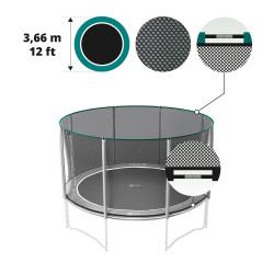 Premium black net for 12ft / 360 trampoline Premium black net for 12ft / 360 trampoline