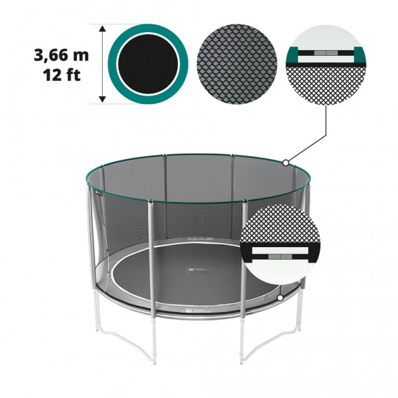 Premium black net for 12ft / 360 trampoline