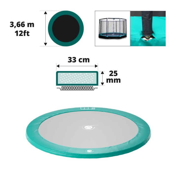Protective pad green underground trampoline Ø366