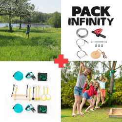 Pack Infinity - Tyrolienne Infinity XL + Parcours Ninja Pack Infinity - Tyrolienne Infinity XL + Parcours Ninja