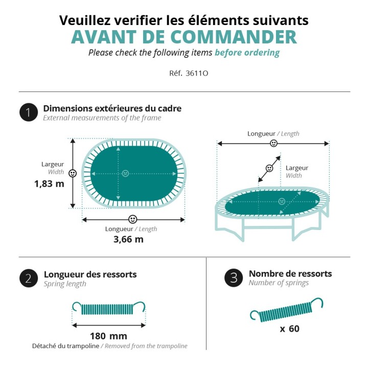 Jumping mat Ovalie 360