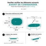 Toile de saut pour trampoline Ovalie 490 à 84 ressorts 210 mm