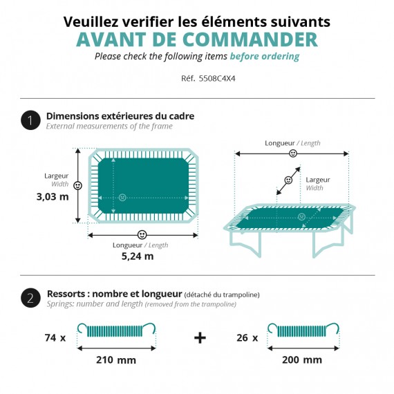 Toile de saut pour tampoline Apollo Sport 500 - 2020 Toile de saut pour tampoline Apollo Sport 500 - 2020