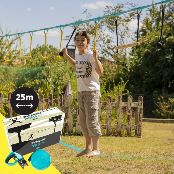 Ninja XL obstacle course + Slackline