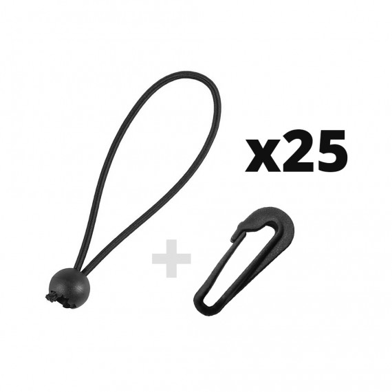 Pack 25 cords with 25 plastic hooks