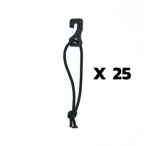 Set of 25 elastics with hooks for enclosure - 2023