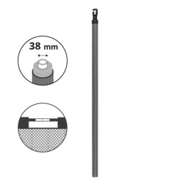 Poteau supérieur Ø38mm pour filet de trampoline 366 ou plus
