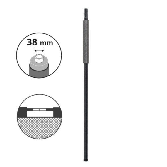 Bottom post Ø38mm for trampoline net 366 or more - BLACK