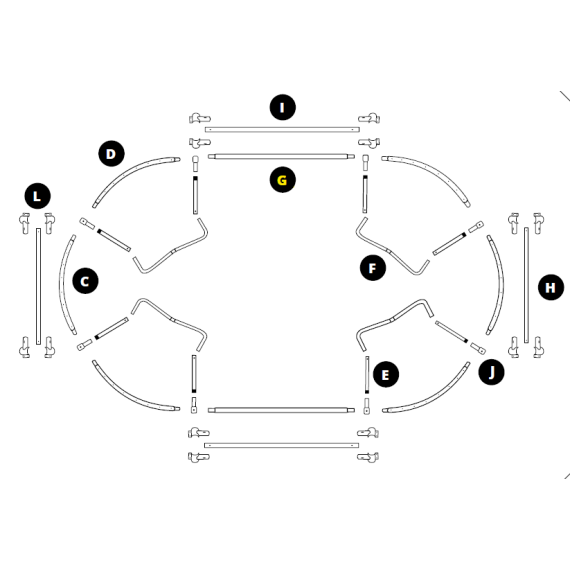 Arc armature longueur Ovalie 430