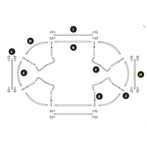 Arc armature Ovalie 430 - barre de renfort largeur Arc armature Ovalie 430 - barre de renfort largeur