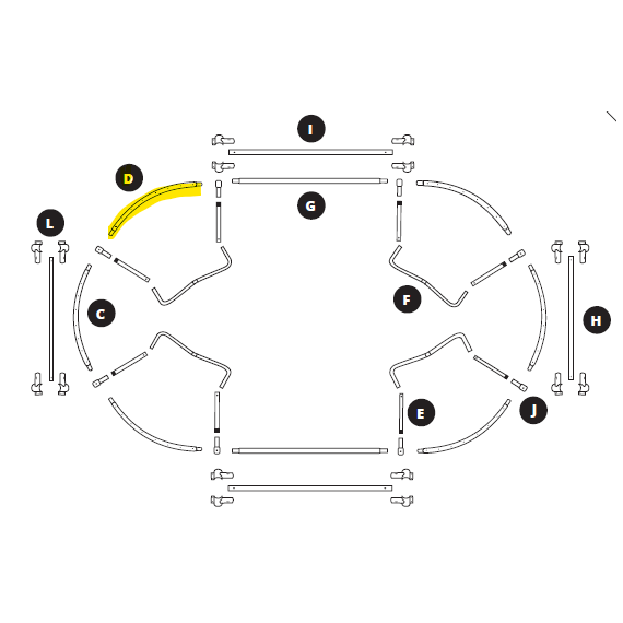 Arc de cercle armature Ovalie 430 - Pièce C