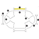 Arc armature Ovalie 430 - barre de renfort longueur