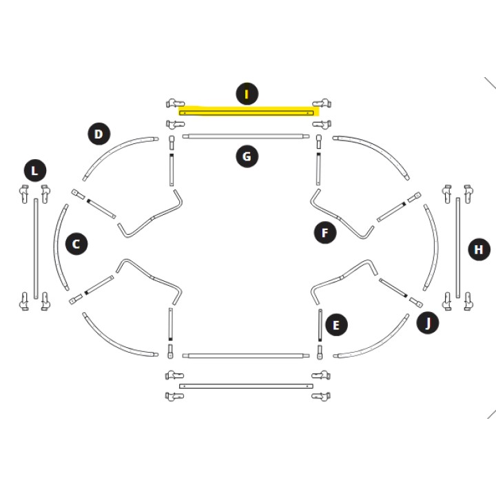 Ovalie 490 frame arc - reinforcement bar (length) Part I