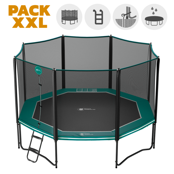 14ft Octopulse 430 Trampoline - Pack XXL - Green 14ft Octopulse 430 Trampoline - Pack XXL - Green