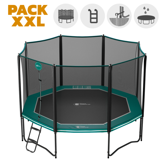 13ft Octopulse 390 Trampoline - Pack XXL - Green 13ft Octopulse 390 Trampoline - Pack XXL - Green