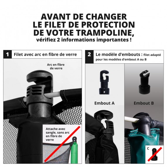 Filet textile premium pour trampoline Octopulse 460