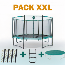 14ft Octopulse 430 Trampoline - Pack XXL - Green