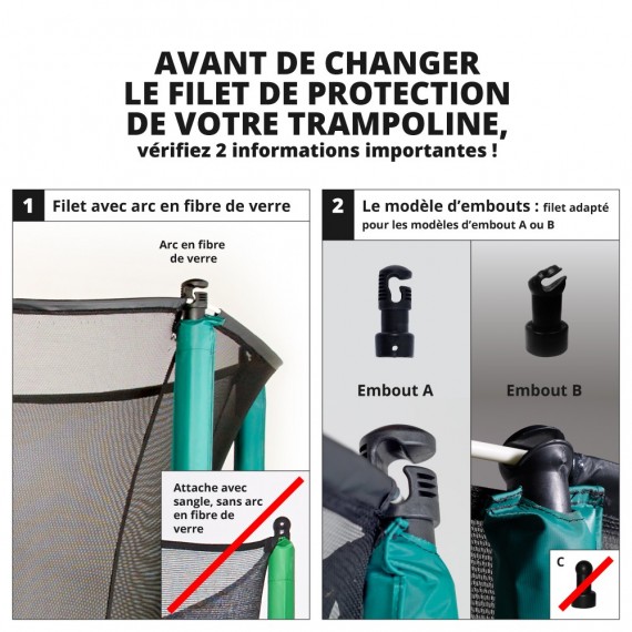 Filet textile pour trampoline Hop 300