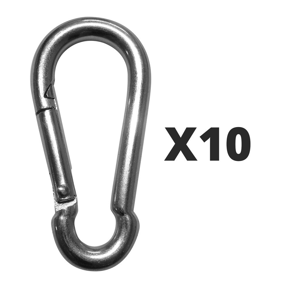 Very resistant steel snap hooks for trampoline enclosure