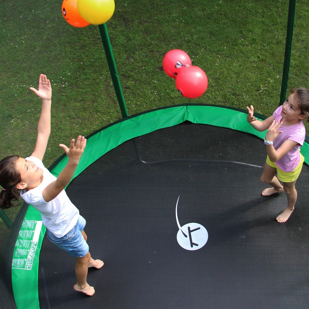 Fun coloured balls play on your trampoline.