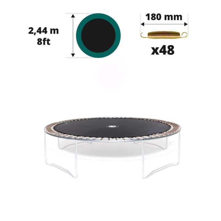 8ft trampoline jumping mat for 48 springs of 180 mm