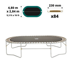 Toile de saut pour trampoline Ovalie 490 à 84 ressorts 230 mm