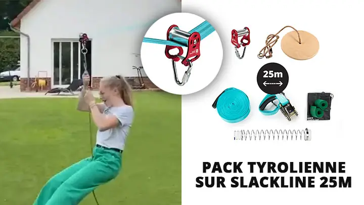 Pack Slackline 25m + Tyrolienne pour slackline