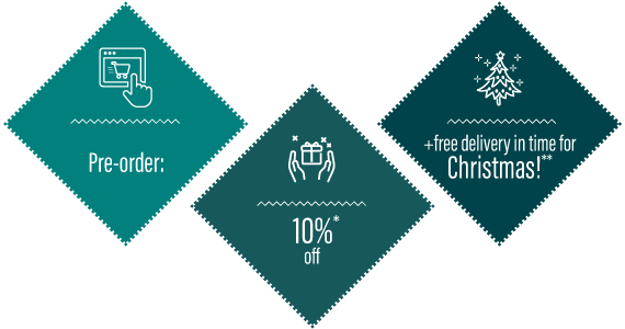 Pre-order: 10% + free delivery in time for Christmas