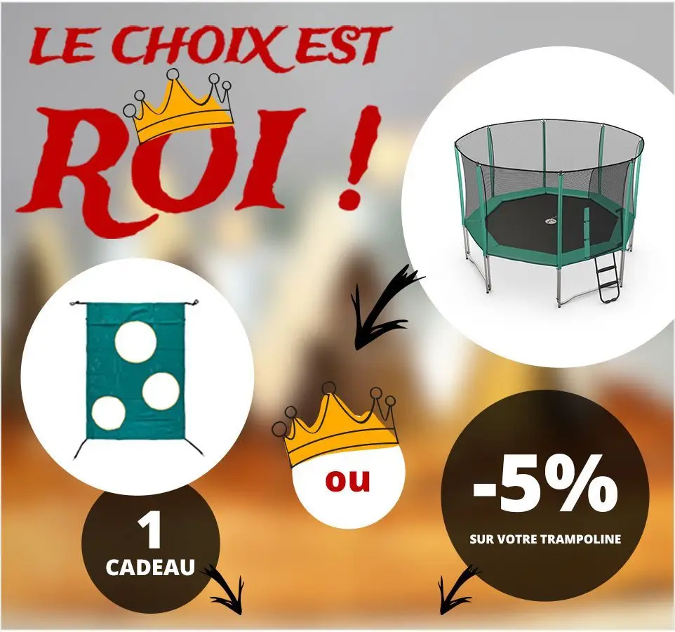 1 trampofoot offert ou 5% de réduction