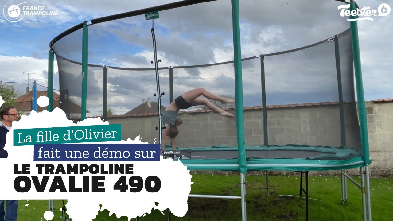 Trampoline de jardin Ovalie 490 de chez France Trampoline  - Démonstration de figures