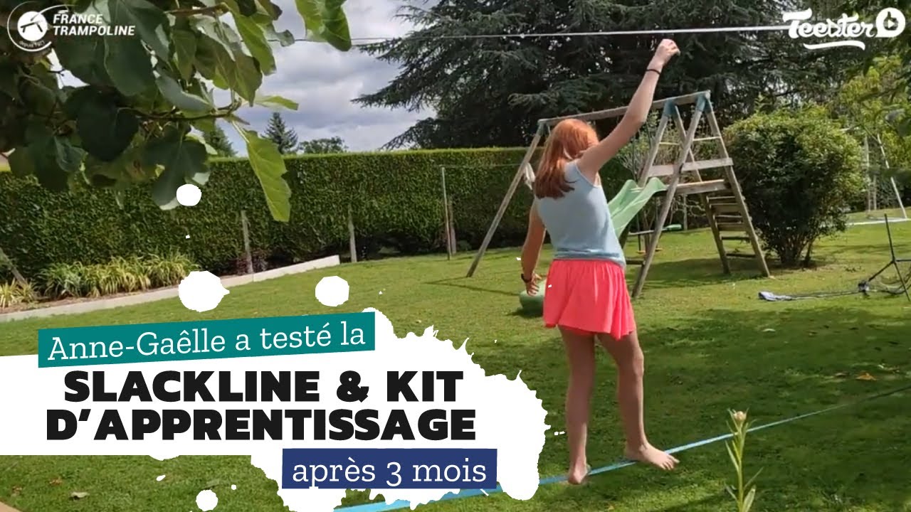 Slackline avec kit d'apprentissage de chez France Trampoline - Expérience après 3 mois