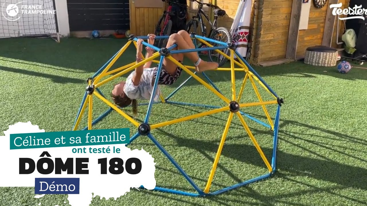 Dôme d'escalade 1m80m pour enfant chez France Trampoline - Utilisation en famille