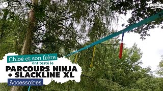 Parcours Ninja + Slackline  XL de France Trampoline - Focus accessoires