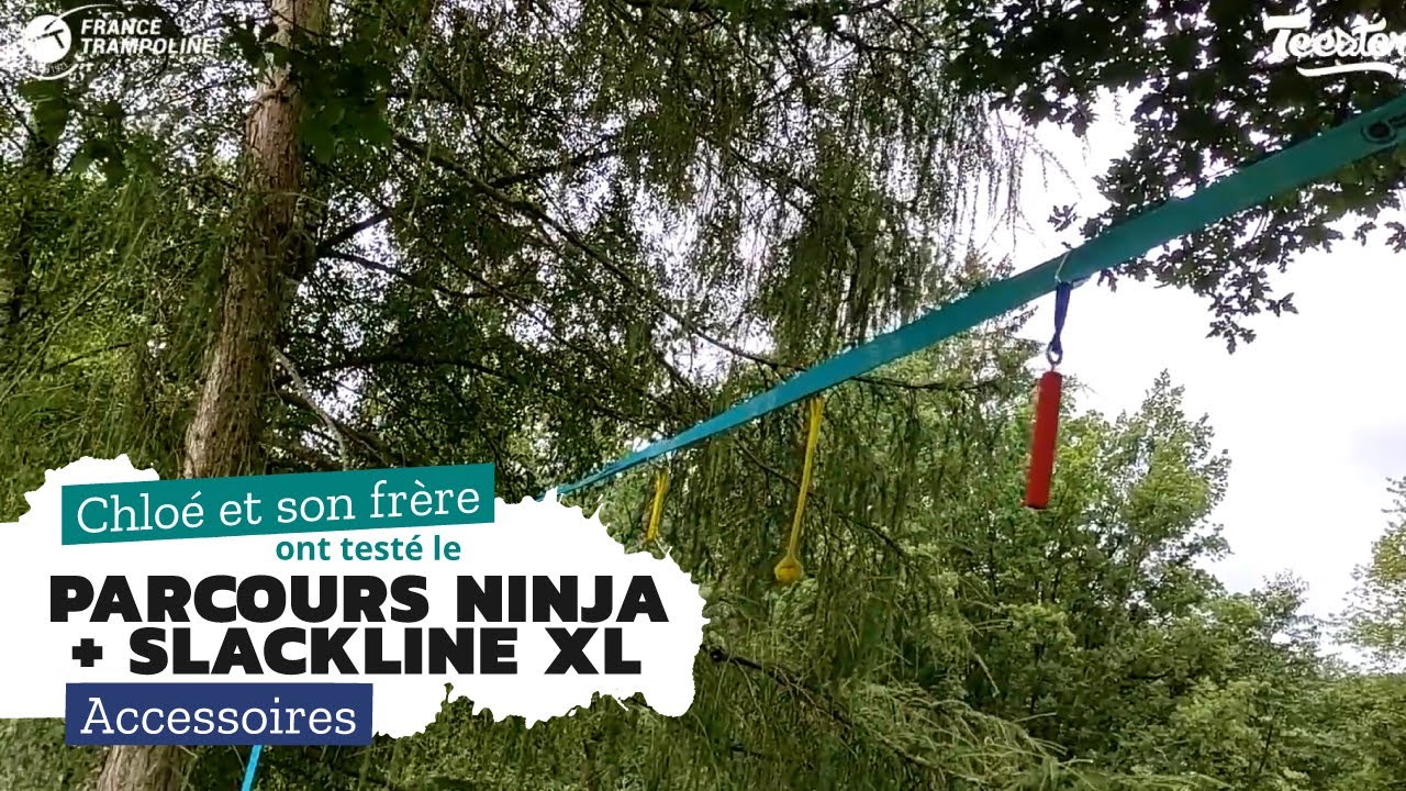 Parcours Ninja + Slackline  XL de France Trampoline - Focus accessoires
