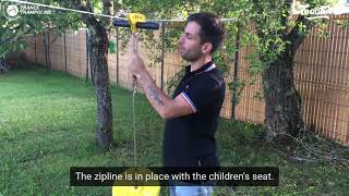 Indiana zip line from France Trampoline - Assembly (focus on cable tension)