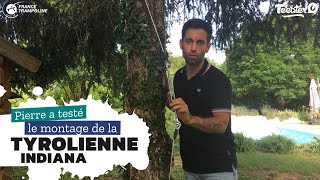 Tyrolienne Indiana de chez France Trampoline - Montage (focus tension du câble)