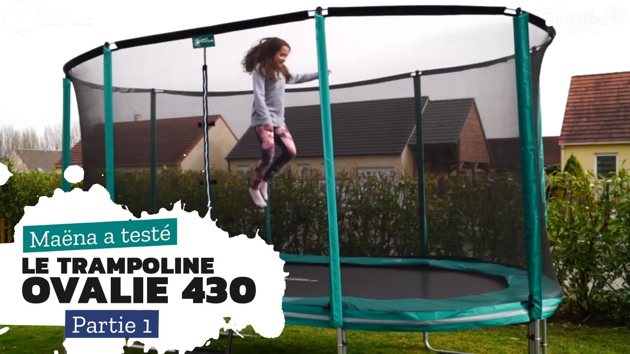 Trampoline de jardin Ovalie 430 de chez France Trampoline - Premières utilisations & Démonstration