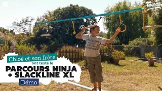 Parcours Ninja + Slackline  XL de France Trampoline - Démonstration