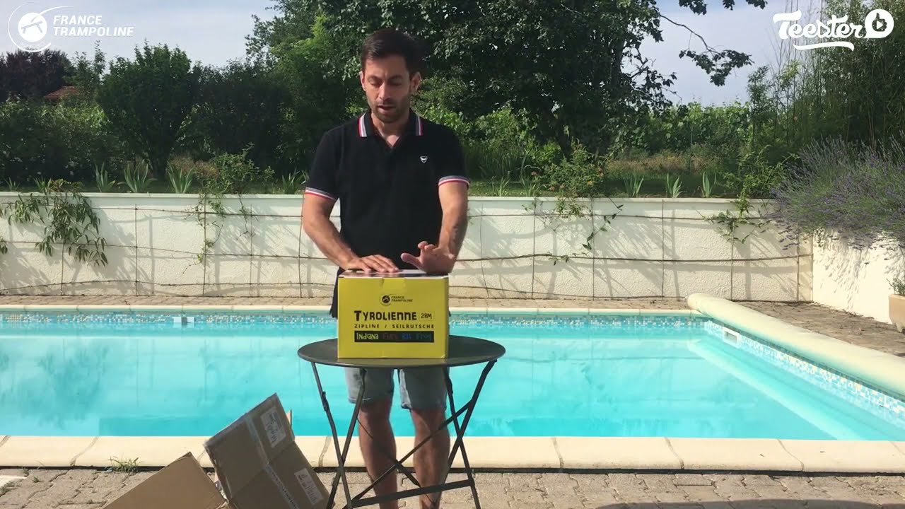 Indiana garden zip line from France Trampoline - Unboxing