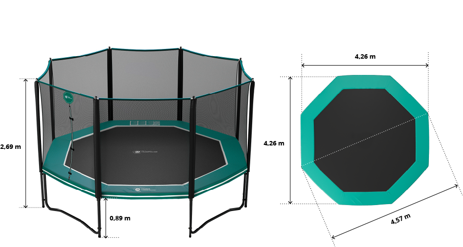 illustration de caractéristiques du produit Trampoline Octopulse 460 - Pack XXL - Vert